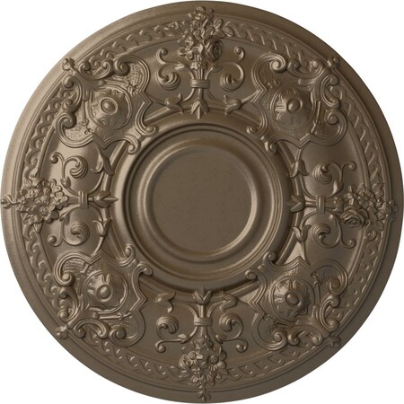Ekena Millwork Oslo Ceiling Medallion (Fits Canopies up to 10 1/2"), Hand-Painted Warm Silver, 28 1/8"OD x 1 3/4"P CM28OSWSS